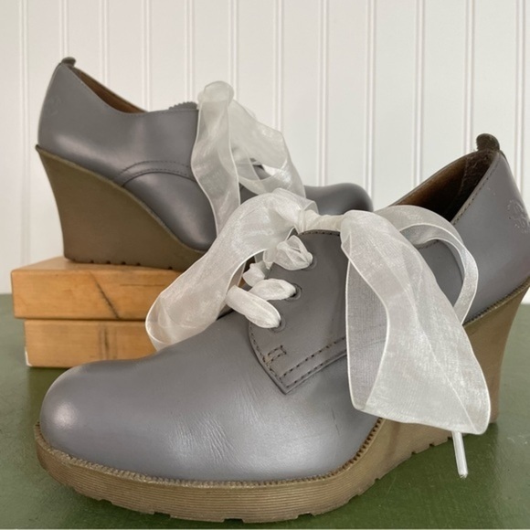 Dr. Martens MIMI Wedge Heels in Steel Gray Leather - Picture 11 of 11